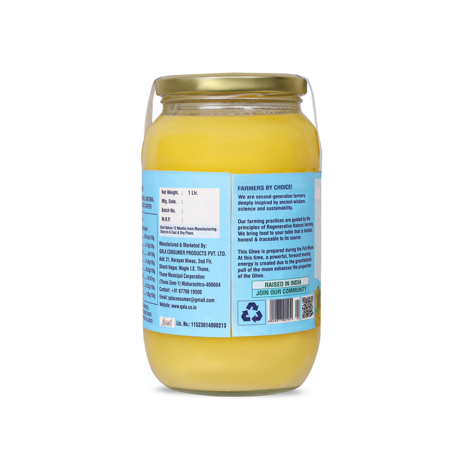 A2 Gir Cow Cultured Ghee 1 Ltr