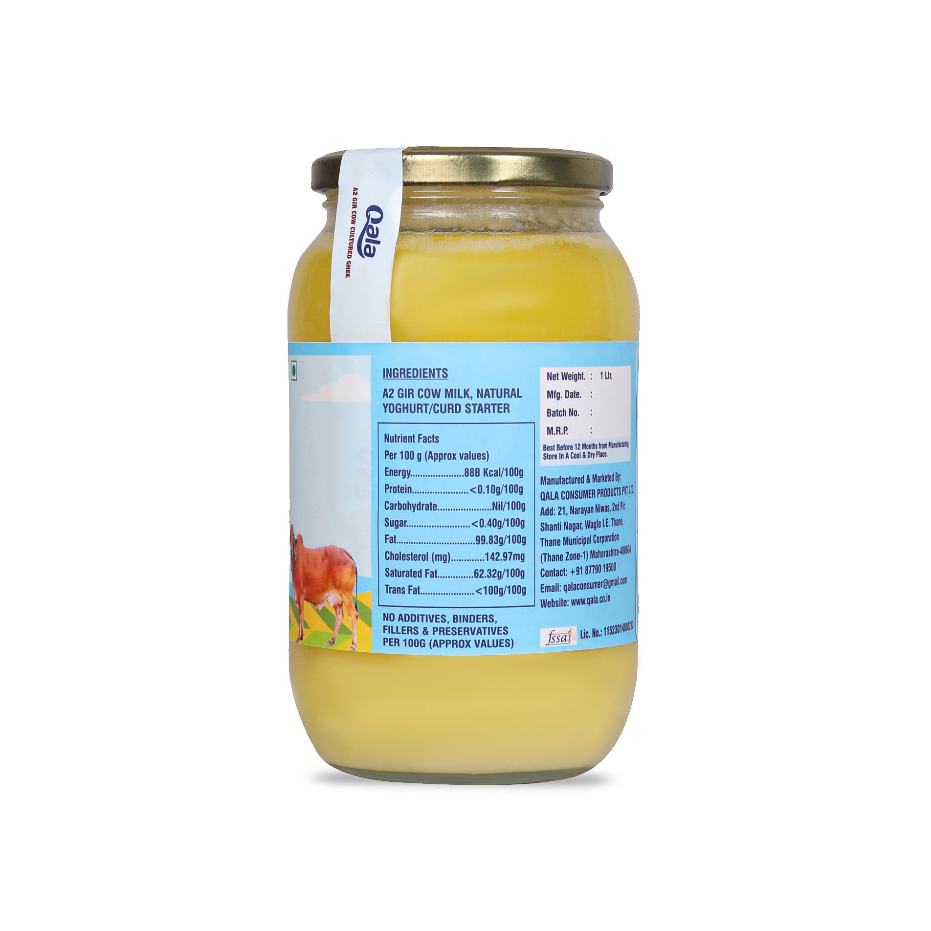 A2 Gir Cow Cultured Ghee 1 Ltr