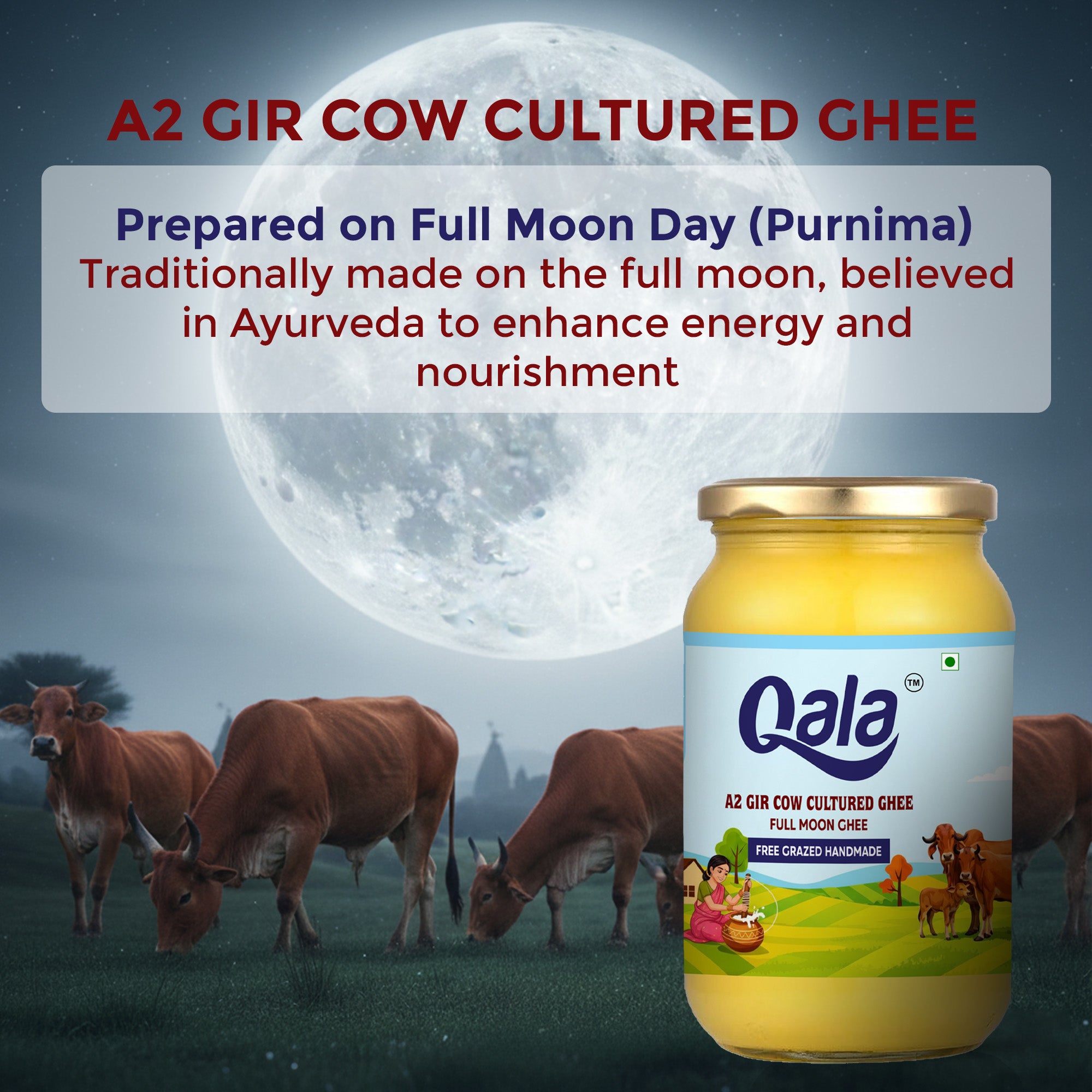 A2 Gir Cow Cultured Ghee 1 Ltr