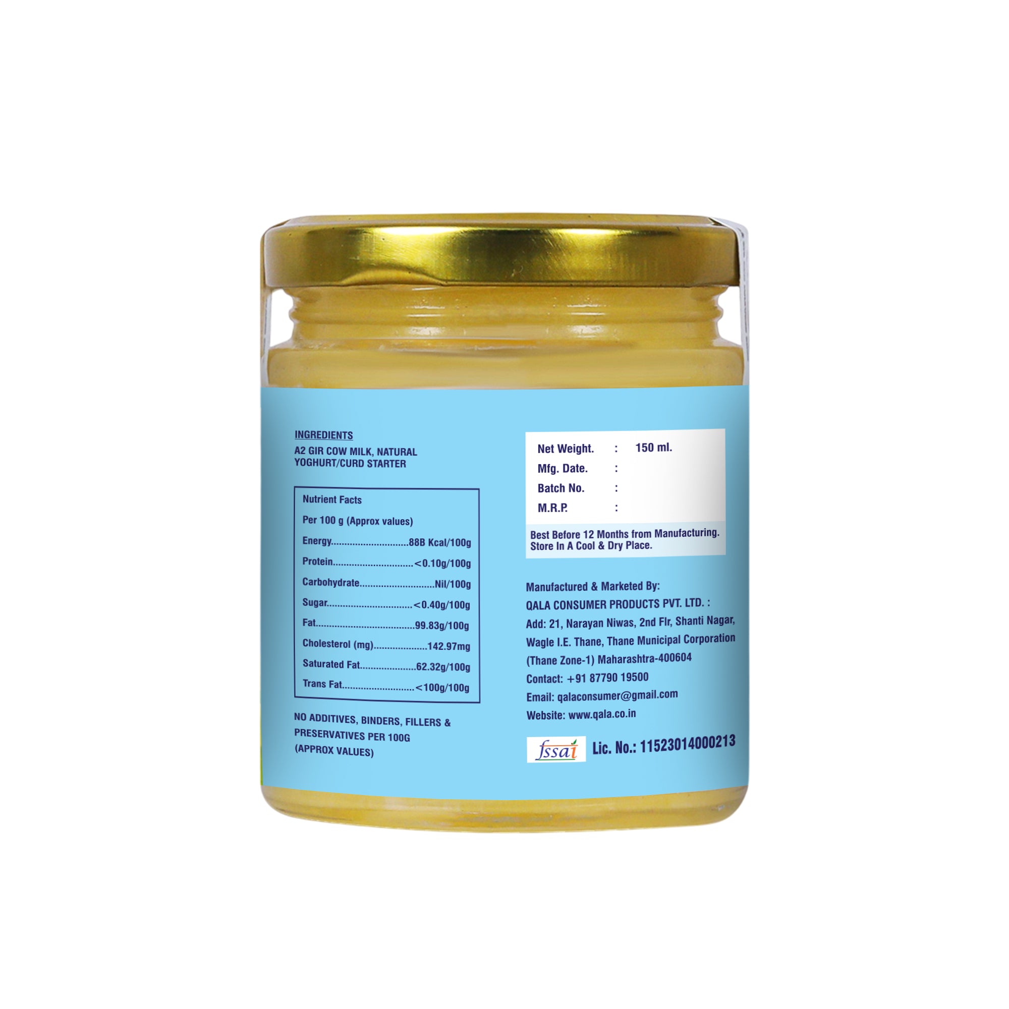 A2 Gir Cow Cultured Ghee 150 ml