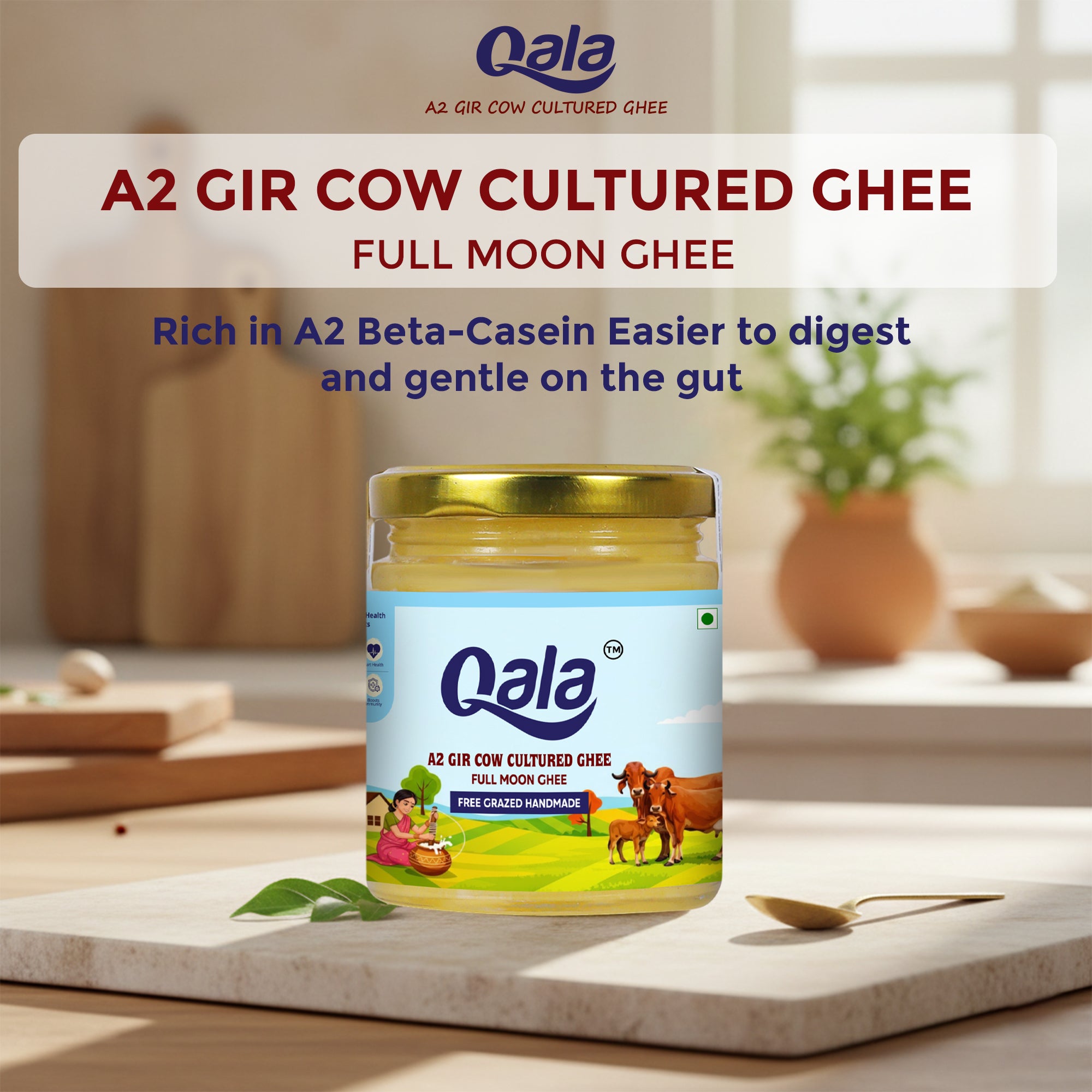 A2 Gir Cow Cultured Ghee 150 ml