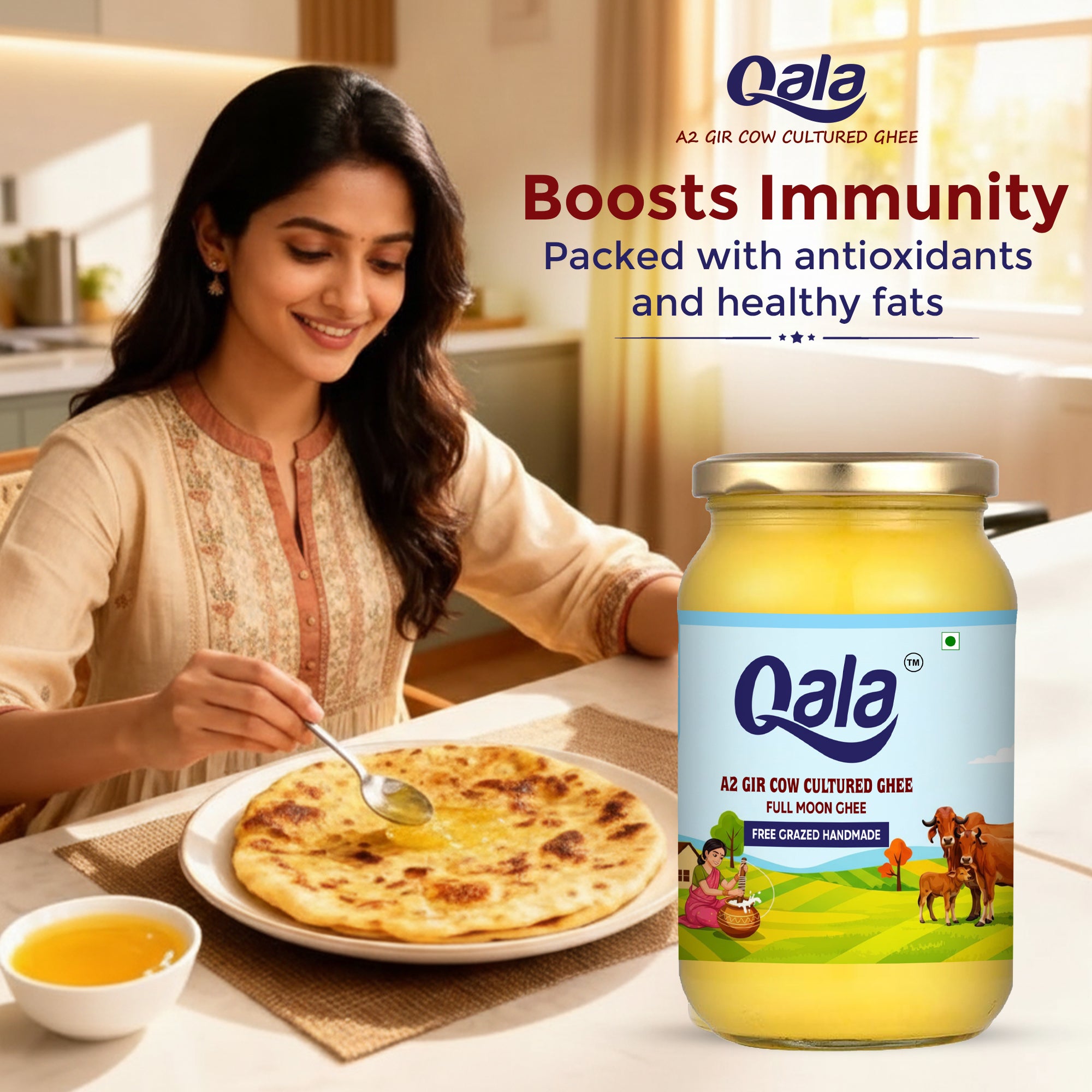 A2 Gir Cow Cultured Ghee 1 Ltr