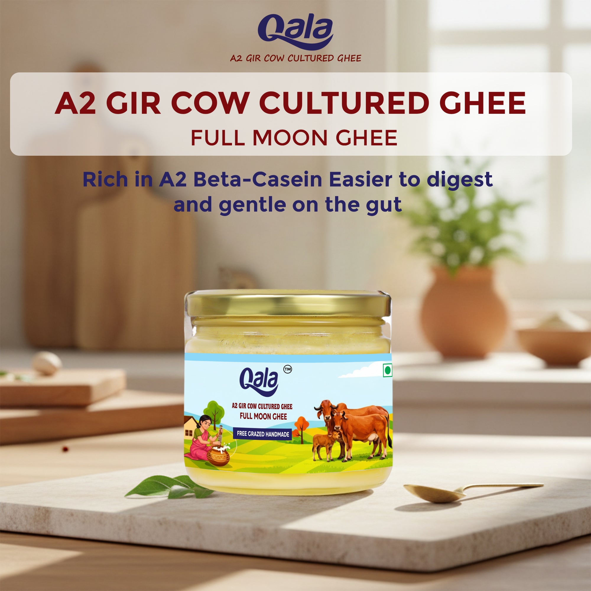 A2 Gir Cow Cultured Ghee 250 ml