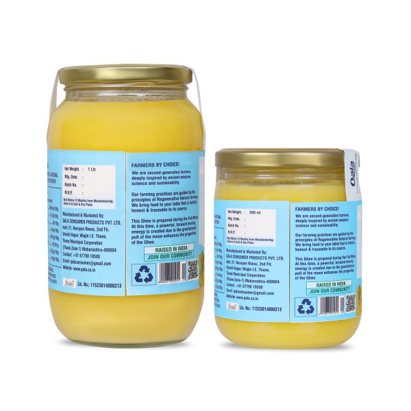 Desi Gir Cow, A2 Cultured Ghee | 500 ML + 1000 ML - Image 2
